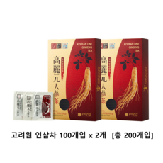 고려 고려원 인삼차 100+100포 총200포 과립차, 3g, 100개입, 2개