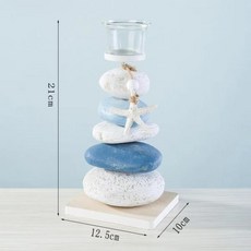 앤틱촛대 지중해 스타일 물고기 모양 촛대 수공예 선물 나무 불가사리 디스플레이 랙 홈 데스크탑 장식, 05 SKU-5, 1개