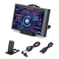 LCD 미니 컴퓨터 USB 디스플레이 CPU GPU RAM HDD 모니터 PC용 홀더 포함 3.5 인치 IPS 듀얼 C타입 보조 화면 AIDA64, 4) Style B, 4) Style B