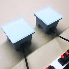 야외 LED 정원 매설 AC85 265V 방수 매입형 사각형 데크 조명 지하 램프 보도 9W DC12V, White, 1개