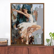 urkoteer DIY 명화 그리기 세트 40 x 50 cm 액자형 유화 붓 2세트 증정