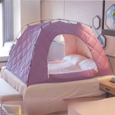 누빔 방한 텐트 실내 코튼 보온 웃풍차단 침대 난방