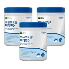 PS저분자효소분해유청단백질 초유프로틴플러스비타민D390g x3통 저분자단백질 초유단백질 동/식물성단백질, 3개, 390g