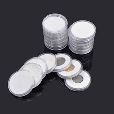 컨테이너 상자 20PC 동전 캡슐 46mm 적용 명확한 홀더 라운드 플라스틱 스토, 상세내용참조