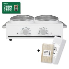 자바뽀바 왁스 워머기 2구 / 용량 500ml+500ml 왁싱 히터 용해기 셀프왁싱재료, 워머기+스파츌라L100개+머슬린천100매