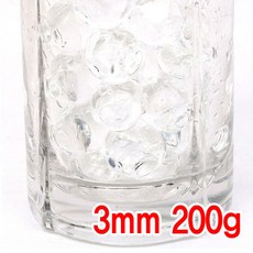 크리스탈볼 3mm 투명 하이드로 소일 워터젤 고흡수성수지 수정토 대체토양 수경재배 방향제 개구리알모양, 200개입