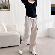 [에이치플러스몰] abkarten 여성 와이드 조거 카고 팬츠