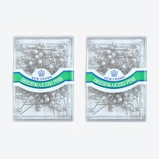 NEW CROWN 국산 진주핀 진주시침핀 원단고정 시침용, 1세트, 진주핀2개