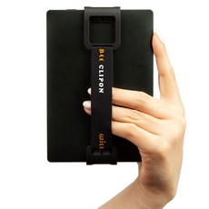 윌비 클립온 베이식 듀얼 - 전자책 이북 태블릿 스트랩 핸드 홀더, 베이식 듀얼 (14.5 - 15cm 용), 로고 블랙, 1개