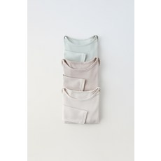 [베이비]자라 ZARA 모달 블렌드 리브드 바디수트 3장 세트312364