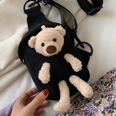 여성백 2926호 캔버스백 여 큐티뽀짝이 학생브라 망사 레드 숄더 크로스 힙색Z