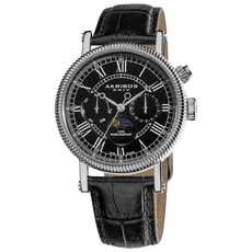 [AK610BK] Akribos Xxiv Ultimate Multi-Function Swiss Quartz Leather Strap Men's Watch AK610BK