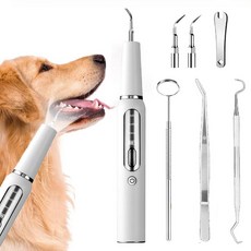 강아지 치석제거기 입냄새 브러시 케어 닦기 애완동물 칫솔 소형견 대형견 스케일링, 화이트+거울, 1개