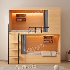 원목 이층 침대 나무 캡슐침대 벙커 다락방 원룸 직원 숙박 룸, 1200x2000 단단한 나무보드