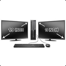 HP 엘리트 데스크톱 컴퓨터 인텔 코어 i5 3.1GHz 8GB RAM 1TB SATA HDD 키보드 및 마우스 Wi-Fi 듀얼 19인치 LCD 모니터(브랜드별로 다, HP 엘리트 데스크톱 컴퓨터, 인텔 코어 i5 3.1G