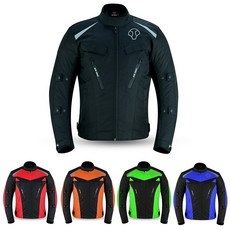 FOXKULL Motorsports 남성용 직물 사계절용 오토바이 CE 장갑 방수 보호 에어 벤트 지퍼 포함 블랙., Small_블루