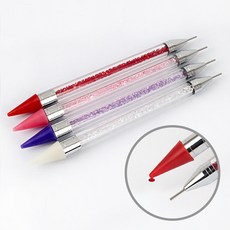 네일아트 크리스탈 스톤픽커 펜 4종 중, 핑크, 1개