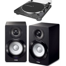 오디오테크니카 AT-LP60X + 야마하 NX-N500 네트워크 오디오 패키지, 화이트, 건메탈