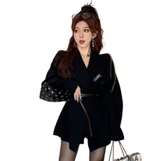 besteffie 나이스클랍코트 패셔너블 울렌 코트 날씬해 보이는 미디엄 기장 모직 코트 BD58