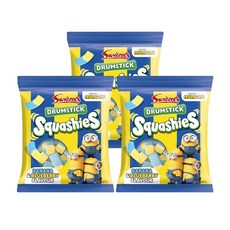 Swizzels 스위즐스 드럼스틱 스쿼시 바나나 블루베리 젤리 간식 120g 3팩, 3개