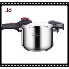 신이SH 더블샵 리빙몰 독일SSGP 식품급 SUS304 스테인레스 고압력냄비 스텐압력솥, 6L(4-6인용), 1개