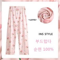 순면 100% 잠옷 여 봄가을 긴팔 도널드덕 캐릭터 데이 실내복 세트 학생 루즈핏 오버사이즈 원풀스원 1+1
