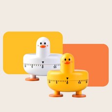 귀여운 요리 알림기 기계식 베이킹 타이머 쿠킹 오리, 화이트, 1개