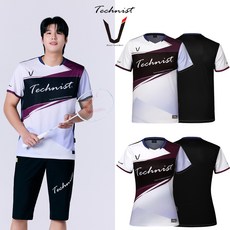 테크니스트 티셔츠 배드민턴 반팔 상의 화이트 퍼플 블랙 TNT5516