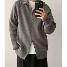 QILOUWAN남성용 빅사이즈 니트 롱 가디건