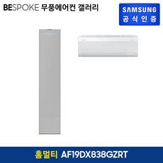 삼성 비스포크 무풍에어컨 갤러리 홈멀티형 [AF19DX838GZRT] (19+6형), 그레이