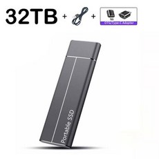 노트북 외장 휴대폰 2TB 하드 휴대용 드라이브 1TB 하드 Mac용 솔리드 USB31 스테이트 SSD 드라이브 데스크탑 디스크, 6) BLACK32TB
