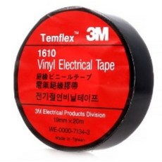 쓰리엠 안전용품 전기테이프 흑 19MM 20M 10EA KB522 5450, 10개