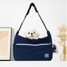 강아지슬링백 Onecute 숄더백 여행 가방 비즈니스 패키지 작은 중형 반려동물, 1개, Navy Blue+M