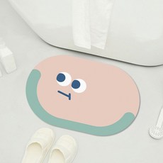 디아쿠아 몬스터 빨아쓰는 욕실 주방 논슬립 소프트 규조토 발매트, 립핑크