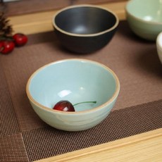 엘비스 소야 아름 블루 작은 밥공기 밥그릇 공기 그릇, 1개