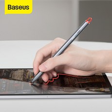 IPad 연필을위한 Baseus 스타일러스 펜 Apple Pencil iPad Pro 용 액티브 스타일러스 터치 펜 Tablet 용 Universal Tablet Pen|태블릿, 단일, 1개, 회색
