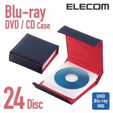 엘레컴 앨범형 디스크 CD DVD 케이스 보관함 24매 수납 CCD-CB24, CCD-CB24NV/네이비