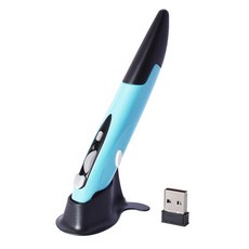 무선 광학 펜 마우스 2.4GHz USB 마우스펜 3색 속도 조절가능, 블루, 기본형