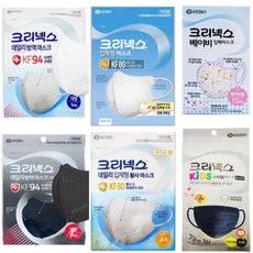 크리넥스 KF80 KF94 대형 소형 베이비용 어린이용 새부리형 입체마스크 방역마스크 황사마스크, 6크리넥스(어린이용)블랙9매, 1개, 화이트, 1개입