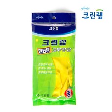 크린랲 면코팅 고무장갑 중, 노랑, 10개, 중(M)