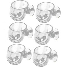 FRCOLOR 6pcs 물고기 먹이 먹이주기 컵 파충류 식물 먹이통 어항 벌레 새우 자동 도구 아크릴 육종 용품, 6개