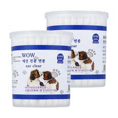 와우 애견 전용 면봉, 80개입, 2개