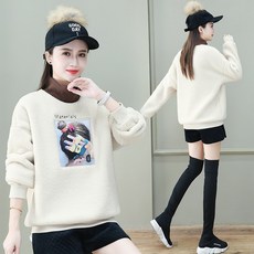 Dec.03 681번 반하이넥 맨투맨 여자 기모와 도톰한 가을 겨울 인스파이크 양치기 루즈핏 램스울상의Z