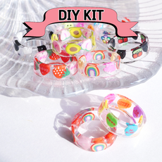[DIY 키트] 키치 레진반지 만들기 키트 / 레진아트 초보자 세트, 1개 DIY 키트] 키치 레진반지 만들기 키트 / 레진아트 초보자 세트