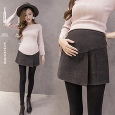 와이드 ANGEL 마미 겨울 가을 계절 임부반바지 자 캐쥬얼 빅진 모직반바지 스커트 핏아우터 부츠컷팬츠