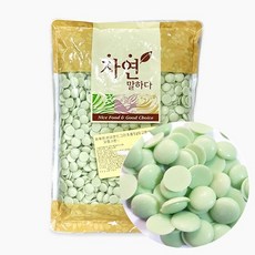 이데아 컴파운드 코인 그린 초콜릿 망고향 코팅 1kg 발렌타인데이 바크 파베, 1개