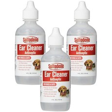 Sulfodene 귀 클리너 개와 고양이를 위한 소독제 118.3ml(4온스) 병 (3팩), 118ml, 3개