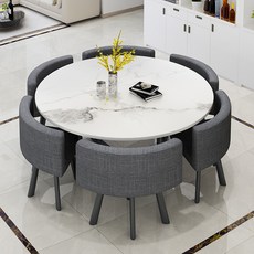모즈디 1200 원형 식탁 의자 세트 4인용 6인용 다이닝 라운드 카페 티테이블, 05 그레이 페브릭