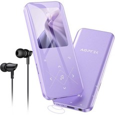 32GB MP3 플레이어(Bluetooth 5.3 포함) AGPTEK A09X 2.4인치 화면 휴대용 음악 플레이어(스피커 무손실 사운드 FM 라디오 음성 녹음기 최대 128, 32GB_Purple
