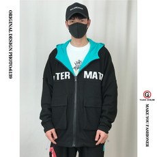 드랜드 투웨이 남자 겨울 가을 계절 와이드 루즈핏 캐쥬얼 캐릭터 사람이다 사물 빅 패턴 플라워 프린트 카고 재킷